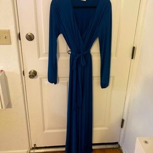 Navy blue floor length dress